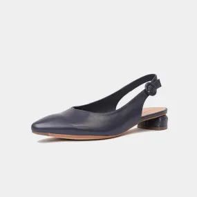 Fotini Navy Leather Flats