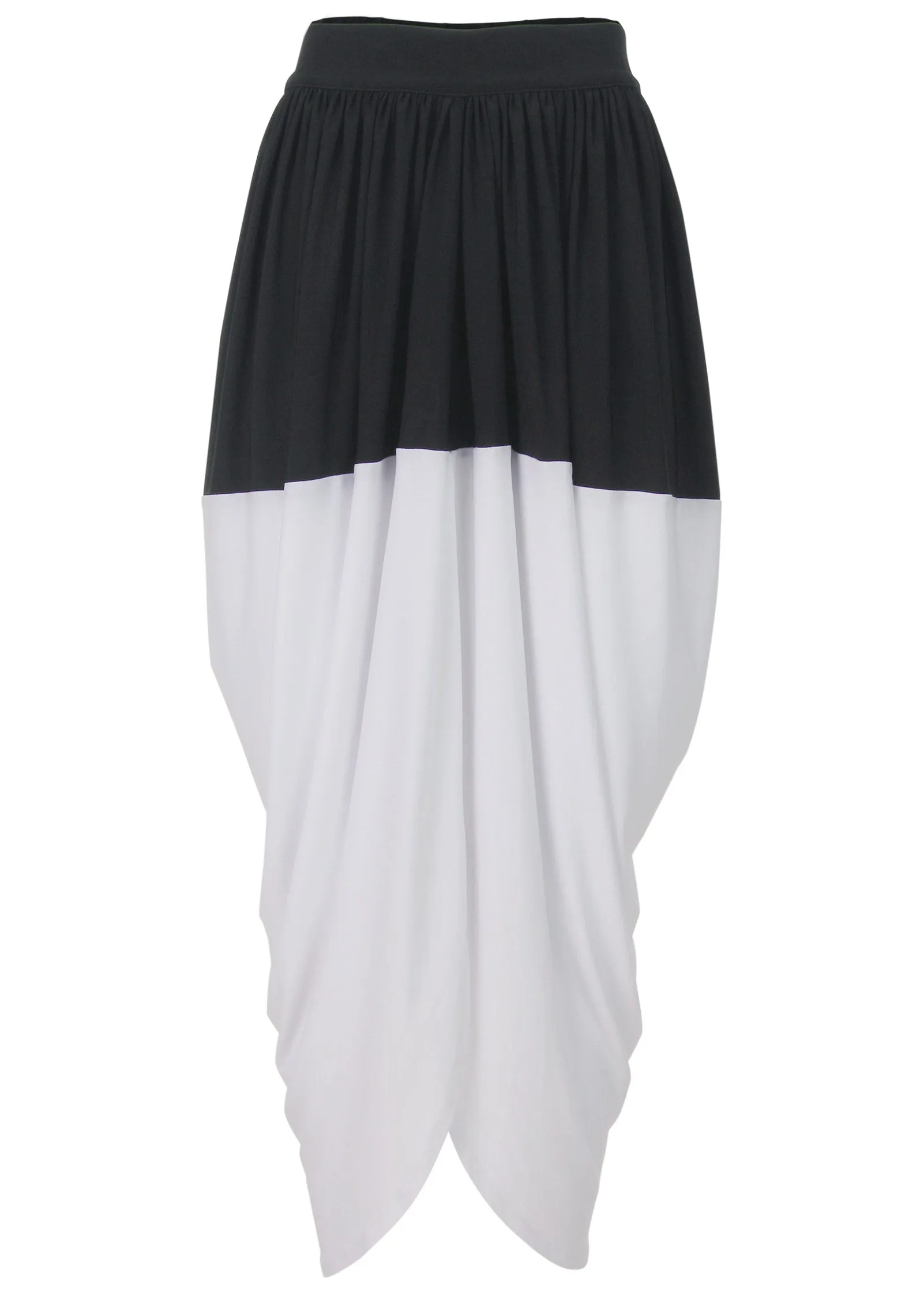 Front Slit Midi Skirt - Black & White