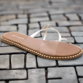 GATETH-22 Clear Flat Sandal