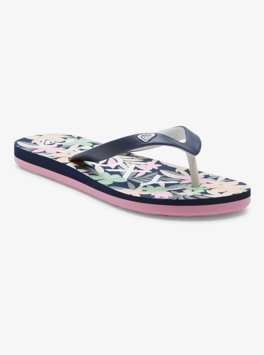 Girls 4-16 Tahiti Flip-Flops - Lt Navy/Pink