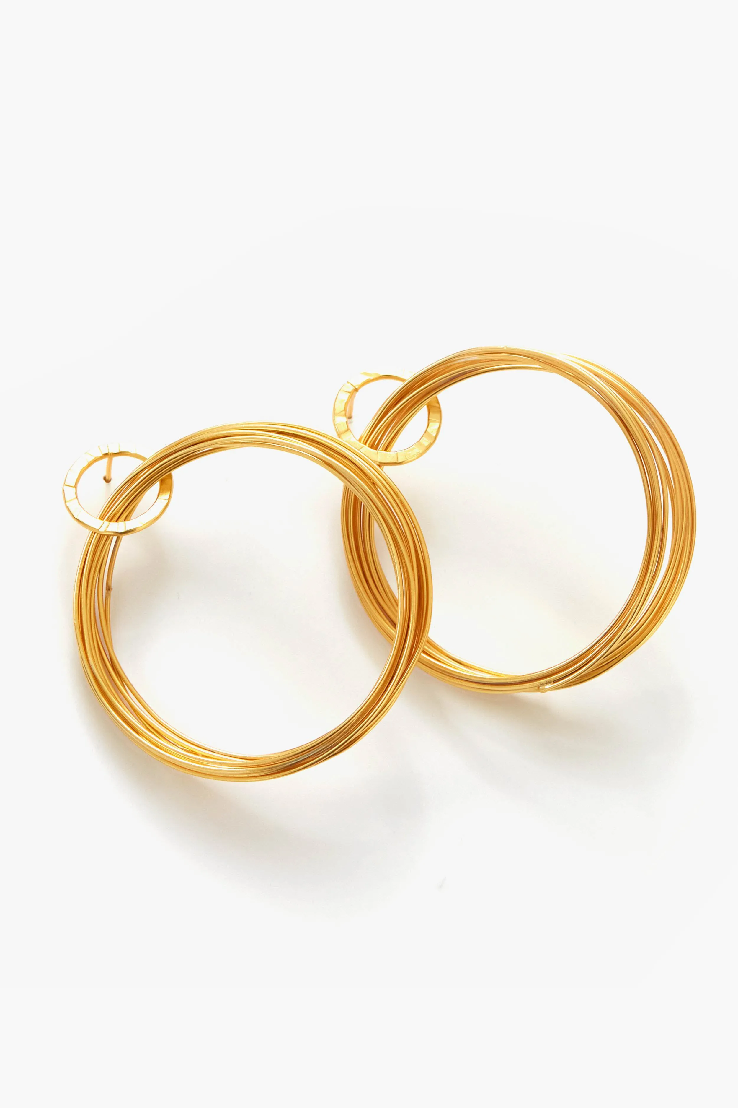 Gold Wire Hoop Earrings