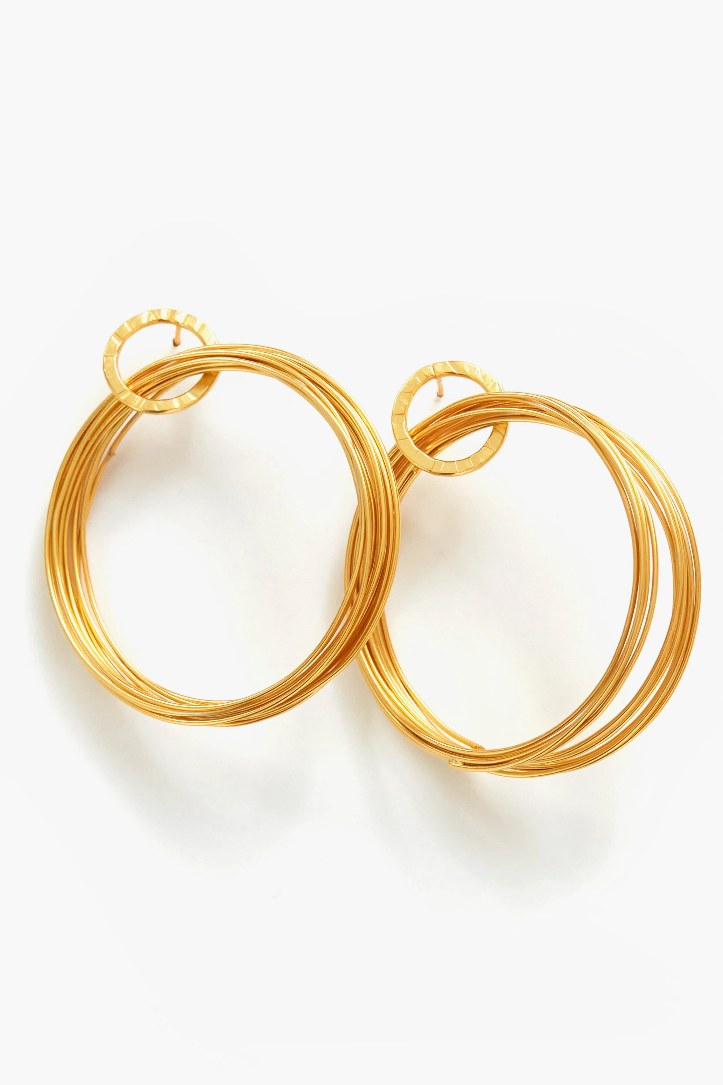 Gold Wire Hoop Earrings