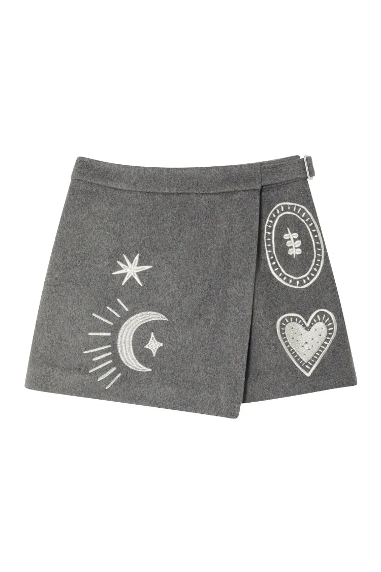 Grey Midnight Romance Skort