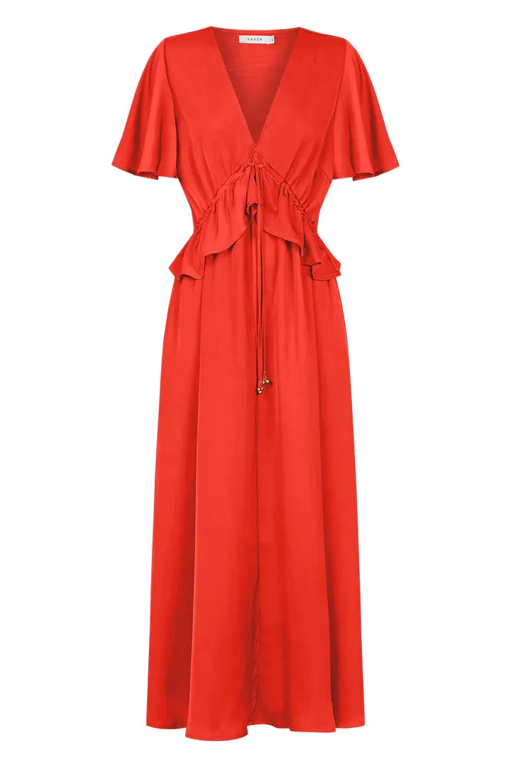 Haven Portofino Frill Maxi -Aperol