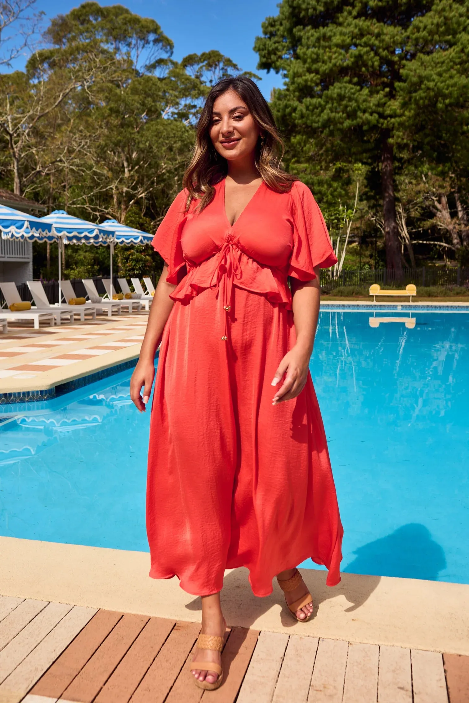 Haven Portofino Frill Maxi -Aperol