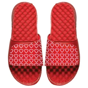 Hearts Pattern Red Slides