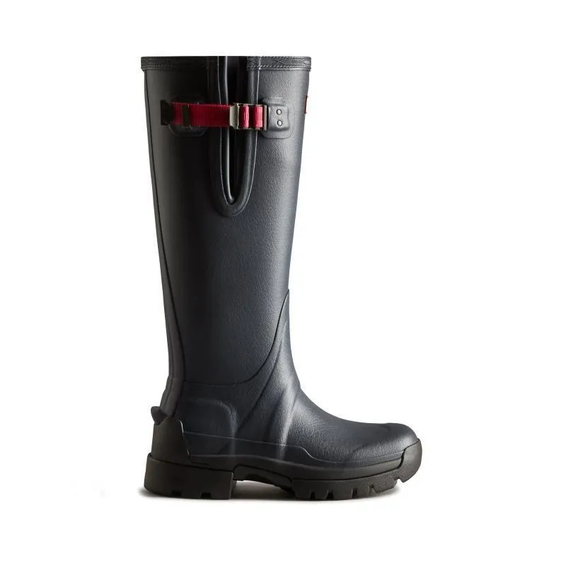 Hunter Balmoral Side Adjustable 3mm Neoprene Ladies Wellington Boots - Navy/Peppercorn