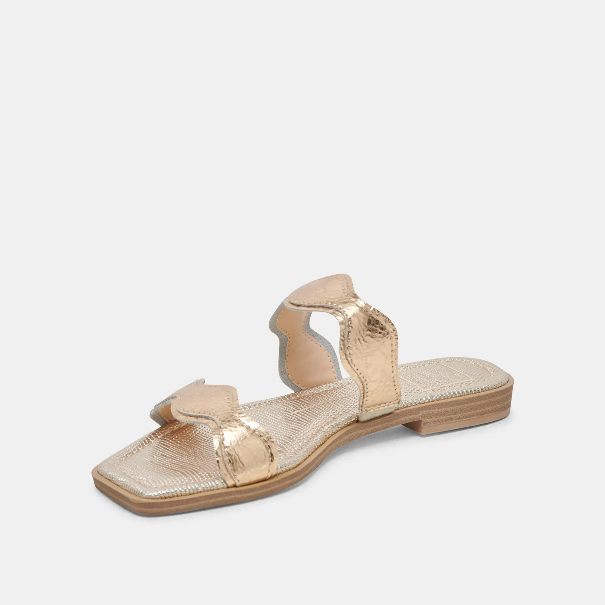 ILVA SANDALS GOLD DISTRESSED LEATHER