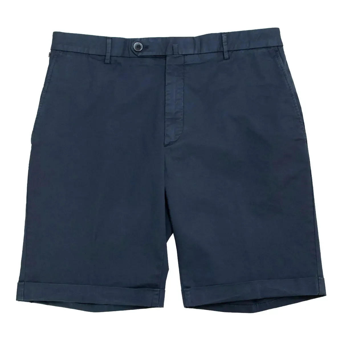 Indigo Blue Cotton Stretch Slim Fit Chino Shorts