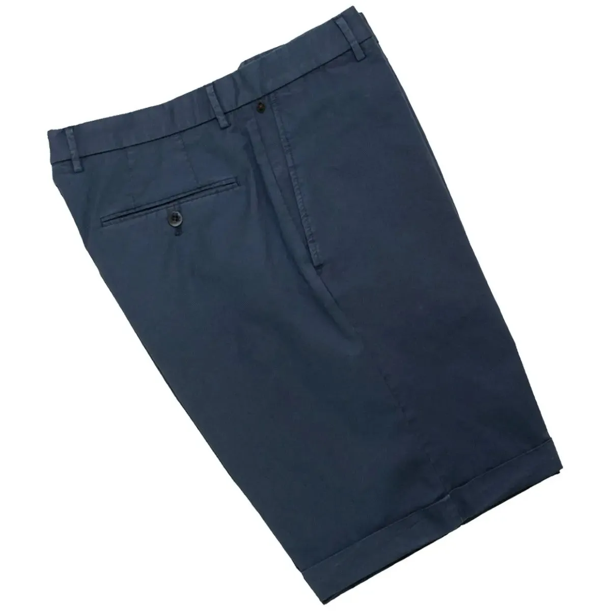 Indigo Blue Cotton Stretch Slim Fit Chino Shorts