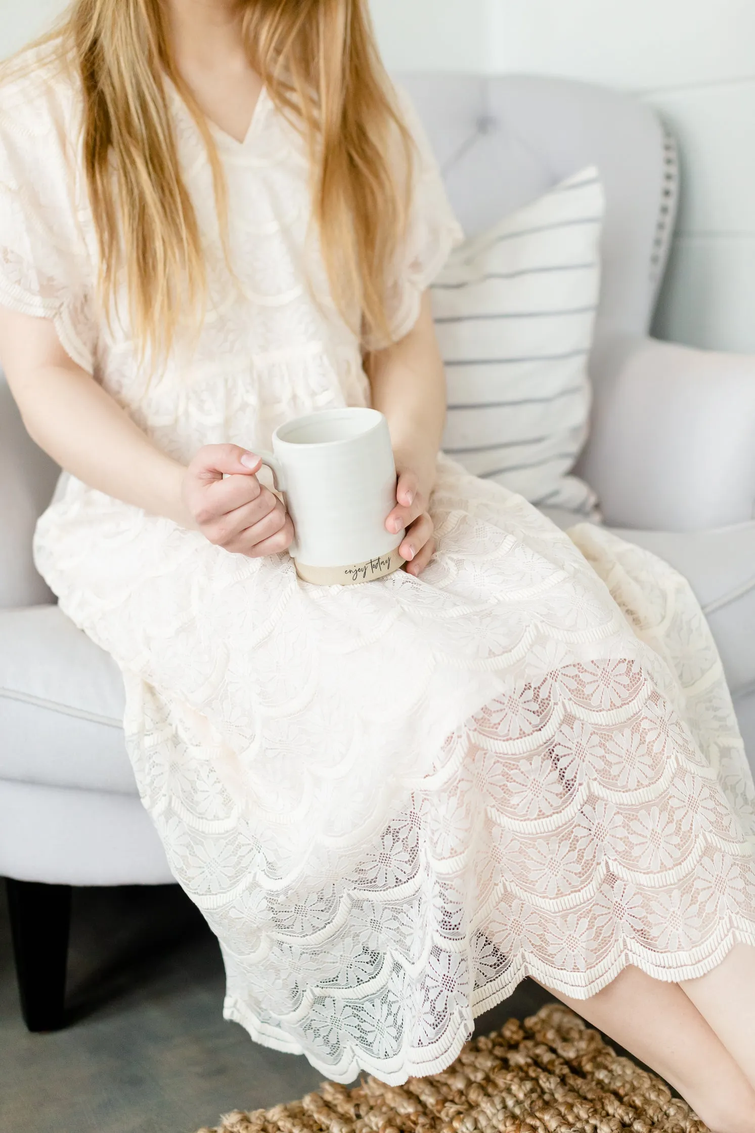 Ivory Lace Overlay Midi Dress - FINAL SALE