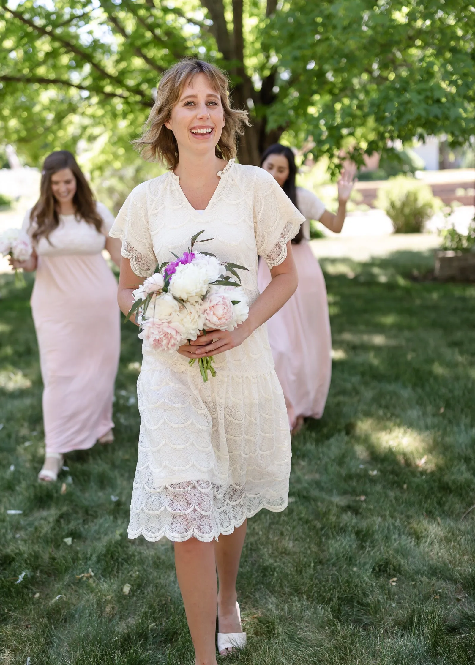 Ivory Lace Overlay Midi Dress - FINAL SALE