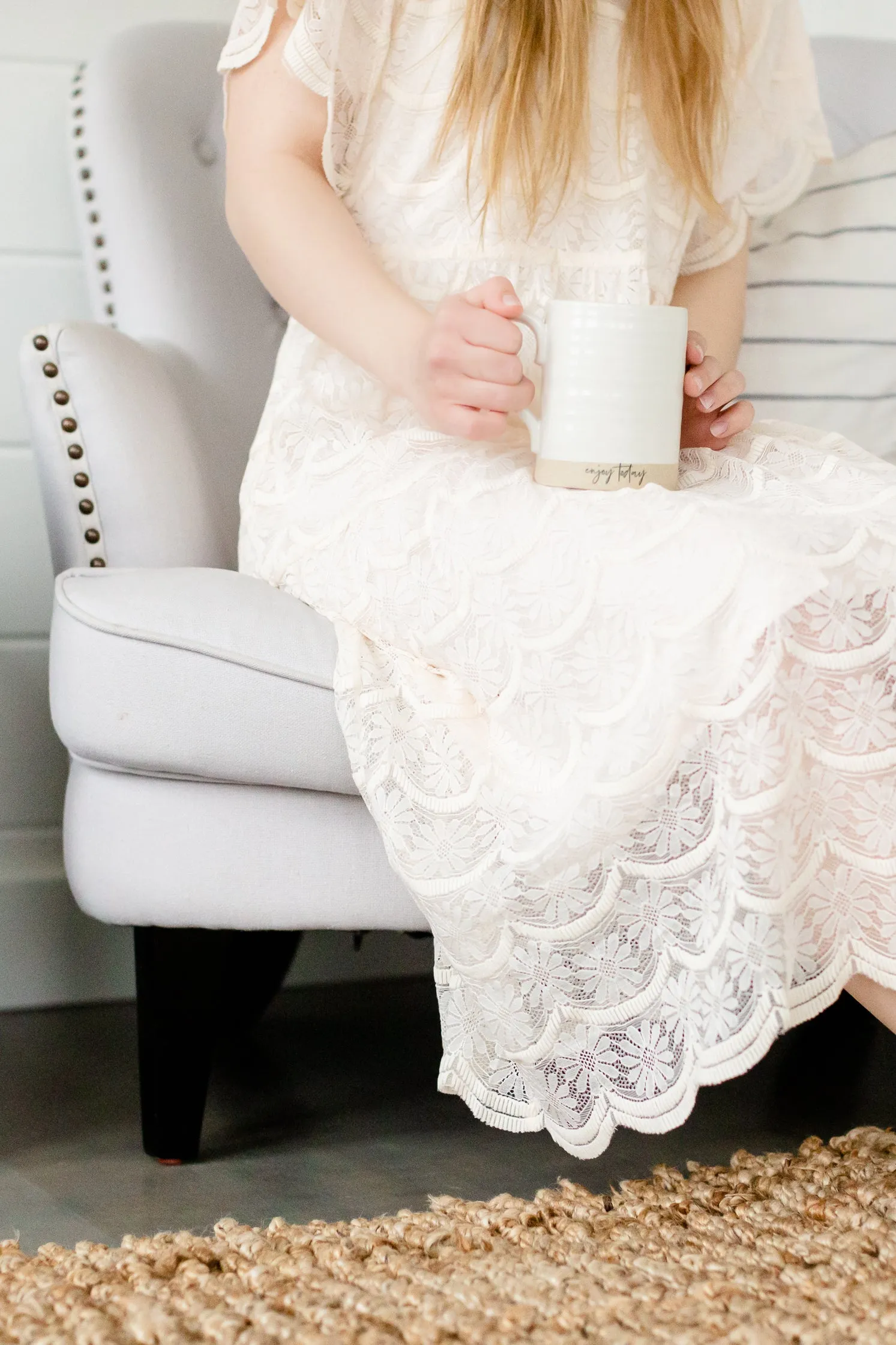 Ivory Lace Overlay Midi Dress - FINAL SALE