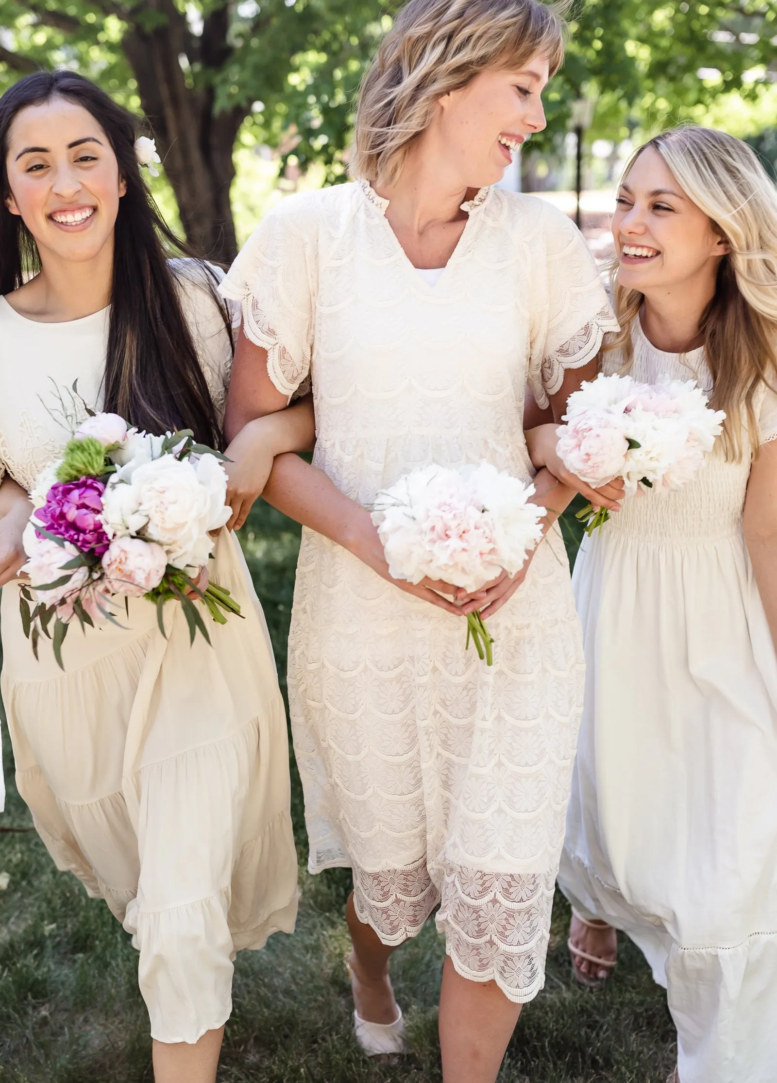 Ivory Lace Overlay Midi Dress - FINAL SALE