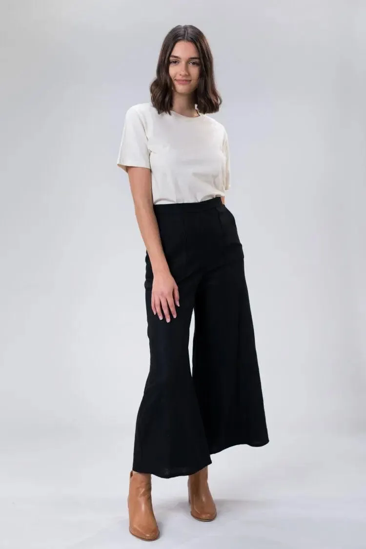 Jemima Pant In Black Linen by Wilga Clothing