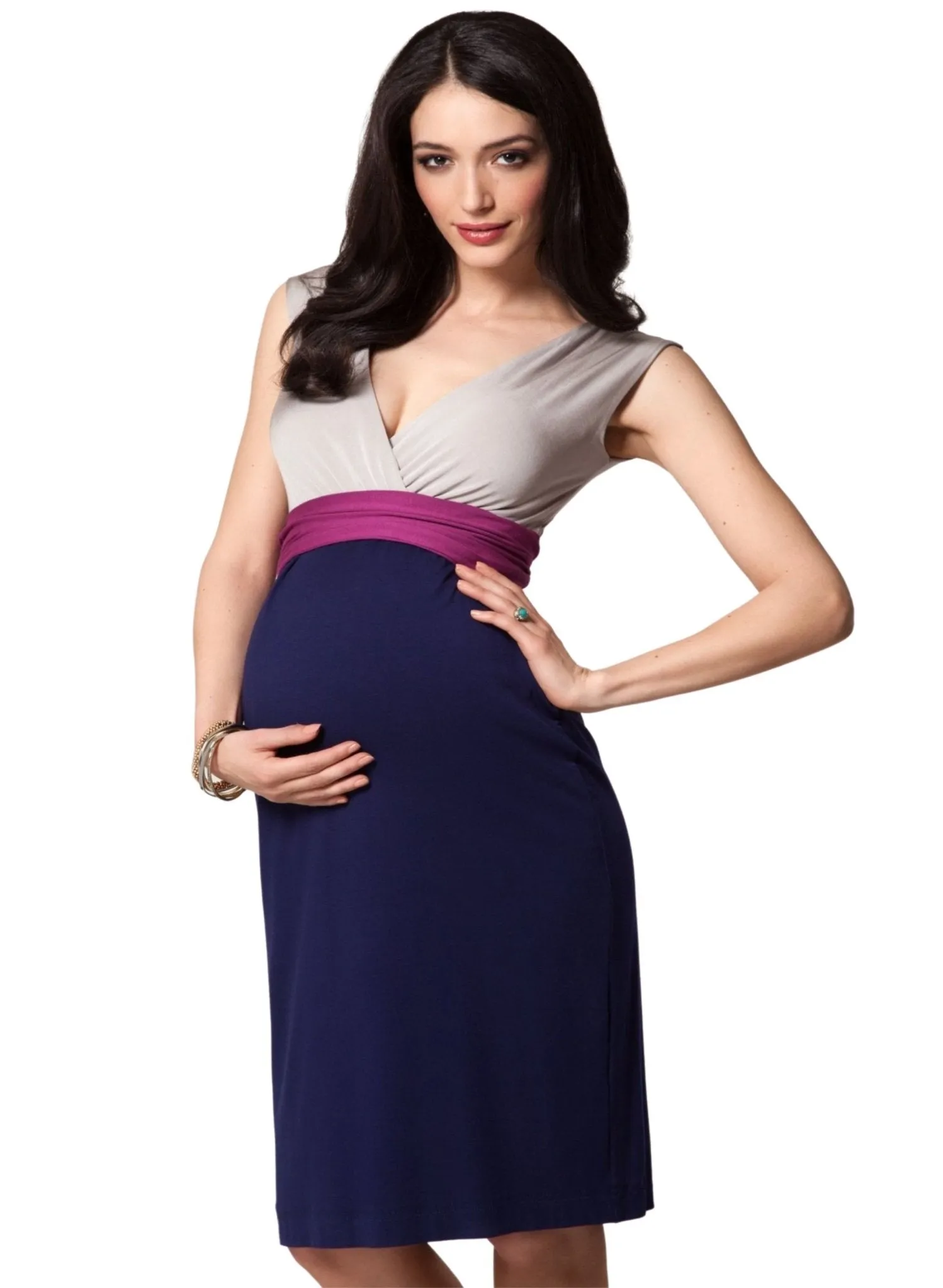 Jewel Block Maternity Dress