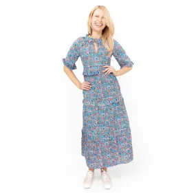 Joules Blue Floral Lia Midi Dress