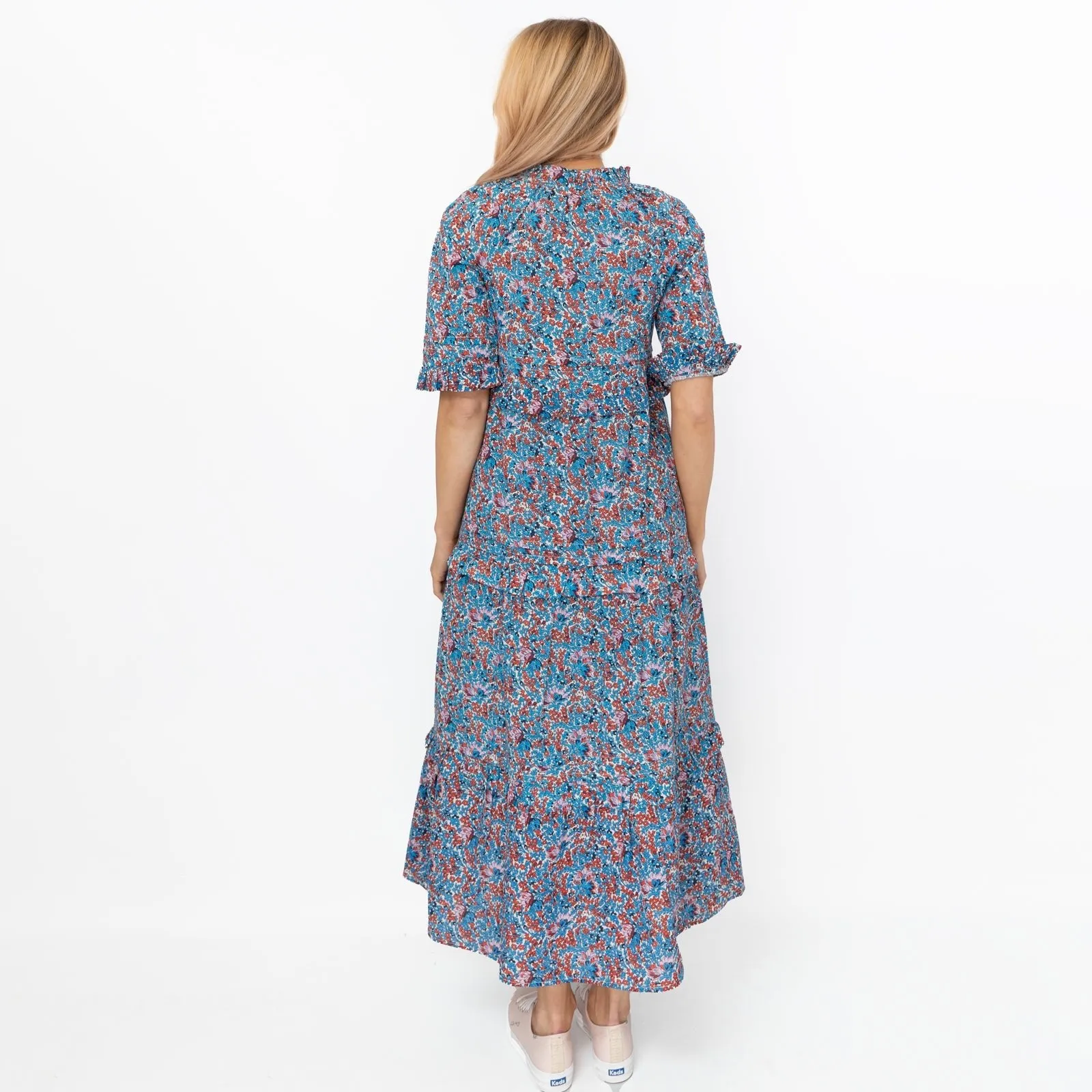 Joules Blue Floral Lia Midi Dress