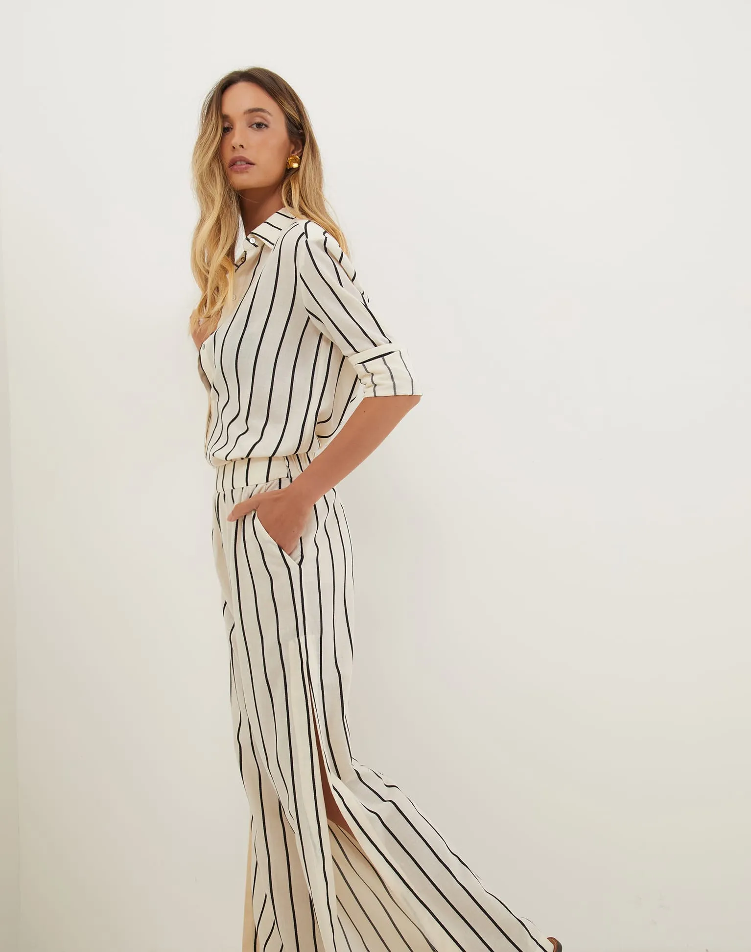 Karine Wide Leg Pants - Serpentine