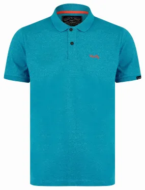 Kieran Grindle Cotton Blend Jersey Polo Shirt in Sea - Tokyo Laundry