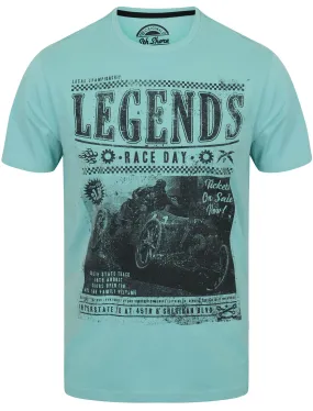 Legends Motif Crew Neck T-Shirt In Nile Blue - South Shore