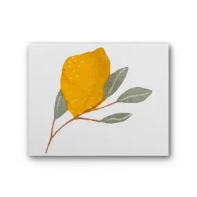 Lemon and Leaves Premium Stretched Canvas