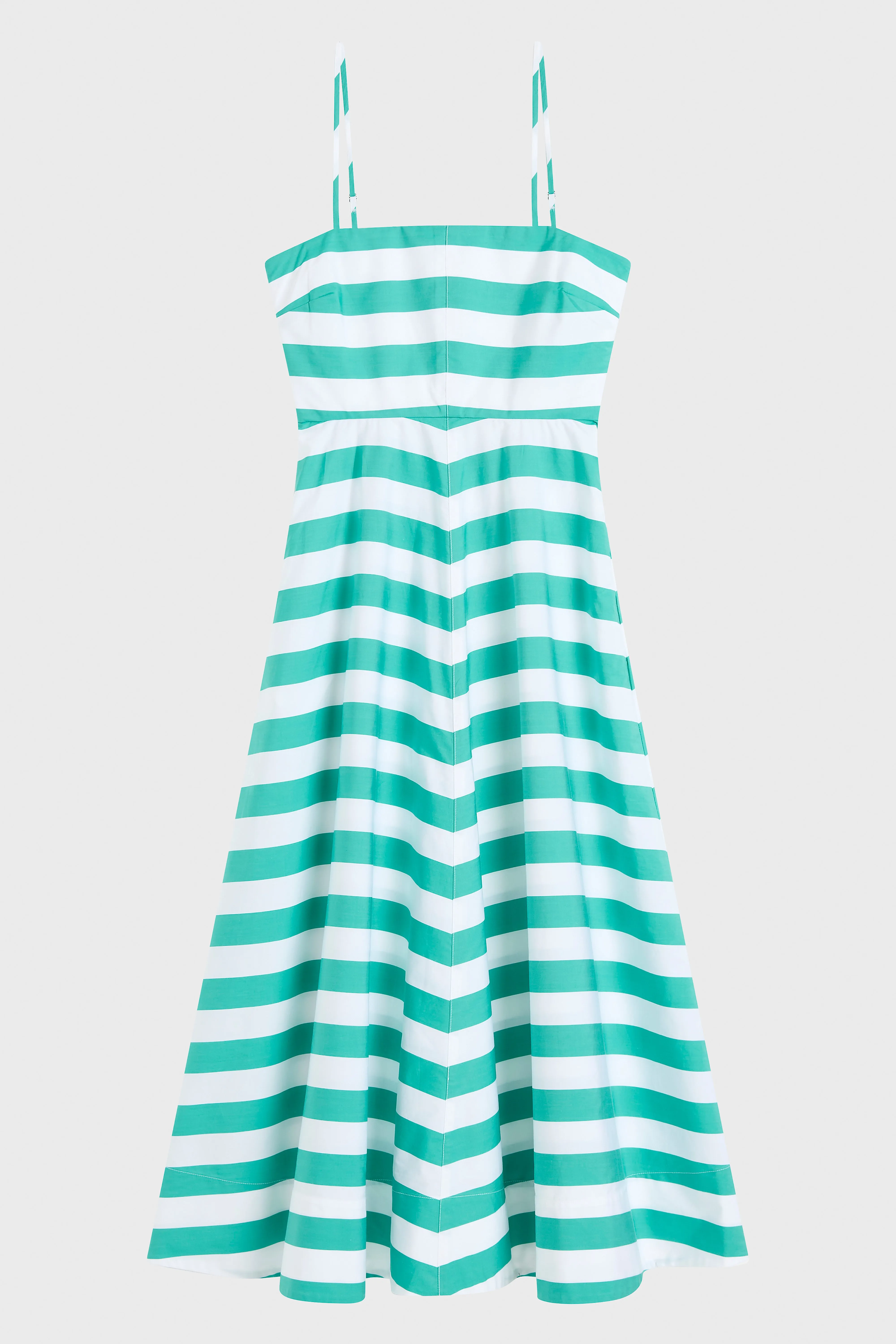 Leon Flared Dress - Emerald Stripe