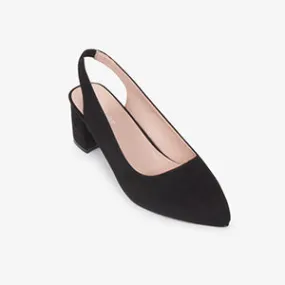 Melissa Plus Size Slingback Heels - Black