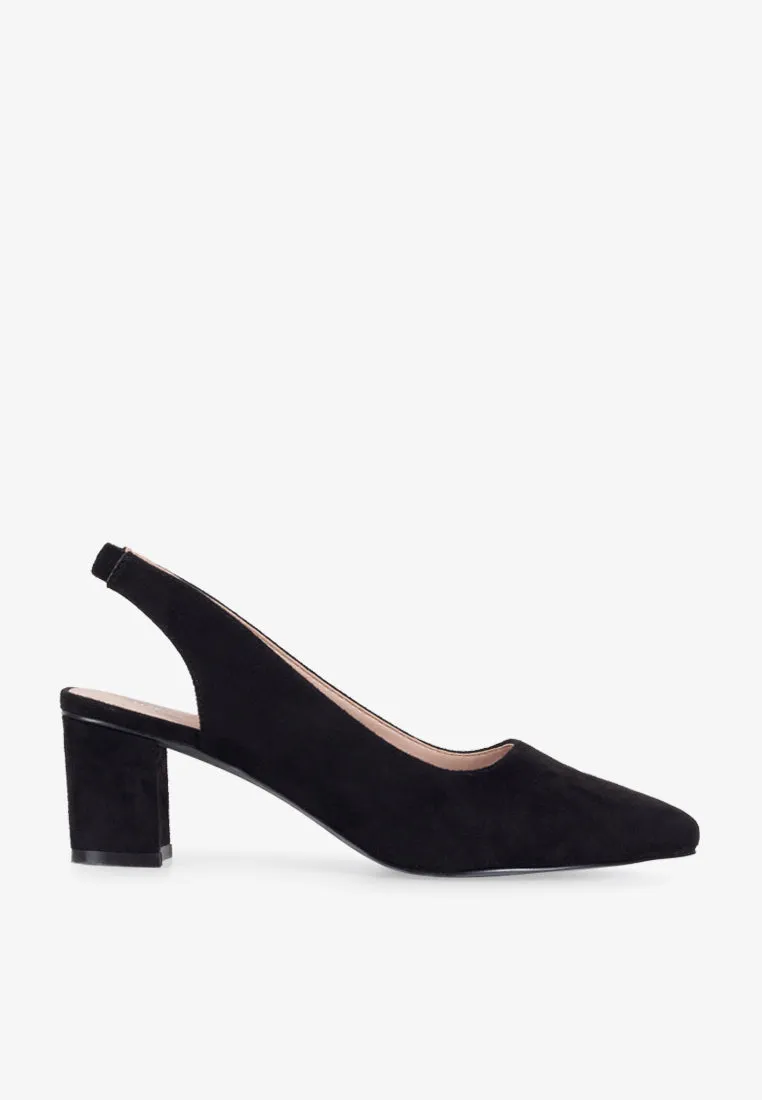 Melissa Plus Size Slingback Heels - Black