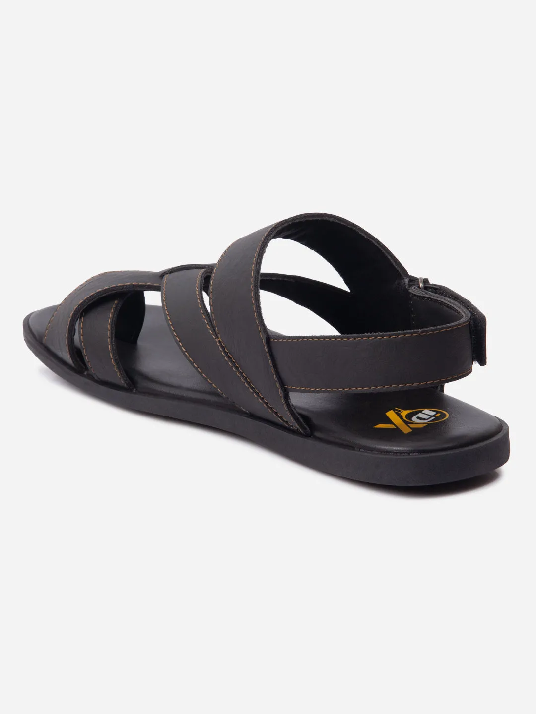 Men's Black Cross Strap Casual Sandals (IX5017)