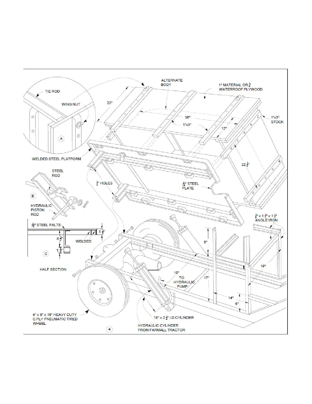 Mini Dump Truck DIY Plans - Homemade Garden Tractor - Small Hydraulic Dump Truck