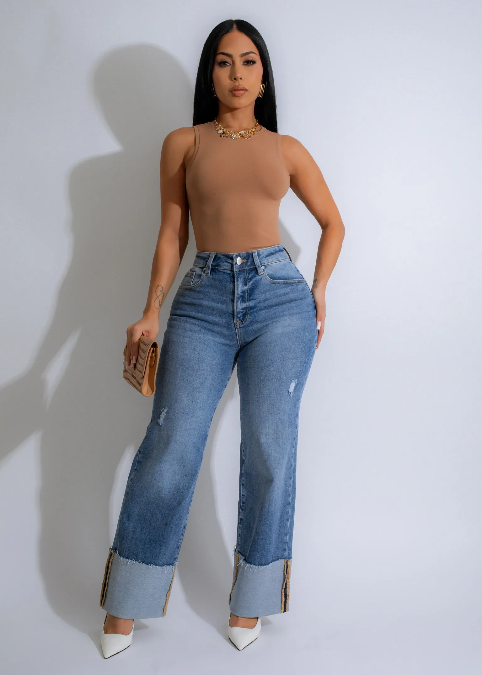 Minimalist Edge Crop Top Nude