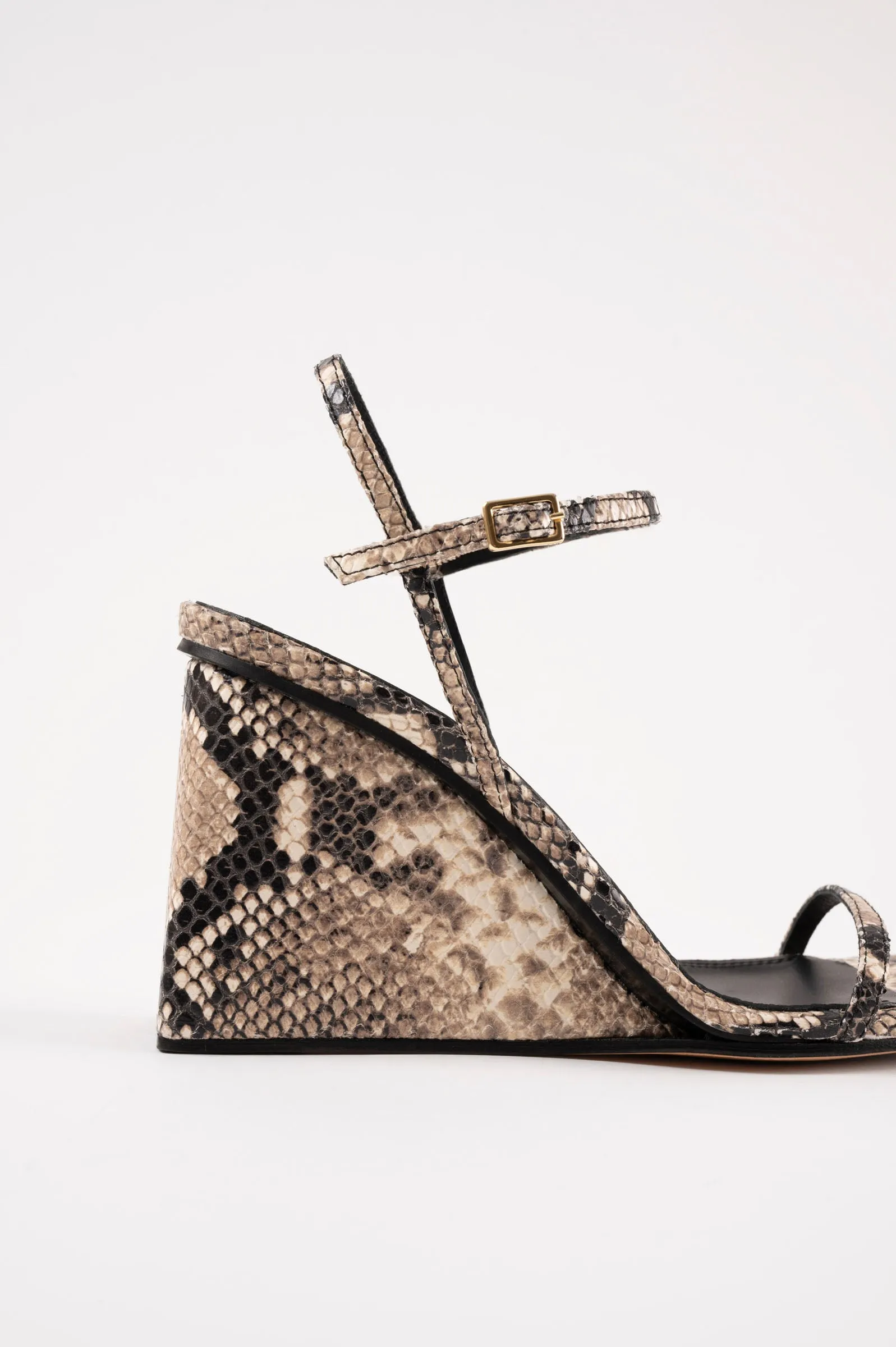 MIRTA - Beige Python Leather Sandals