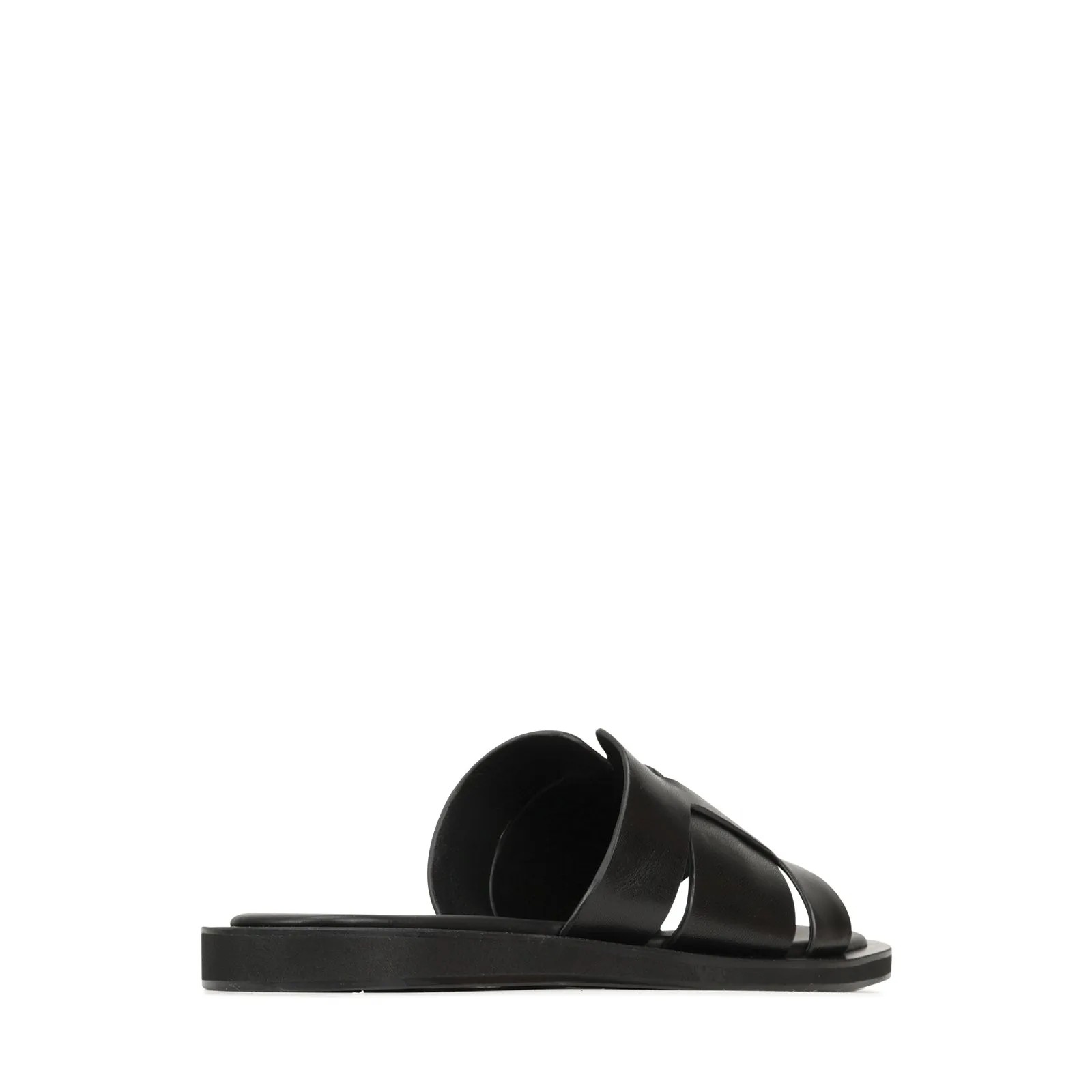 MISAKI LEATHER SLIDE SANDALS