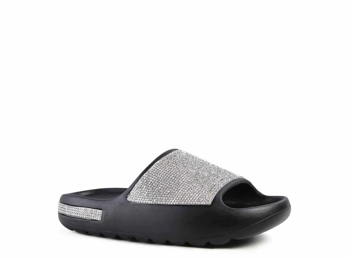 Molded Insole and soft rubber platform slides Slippers