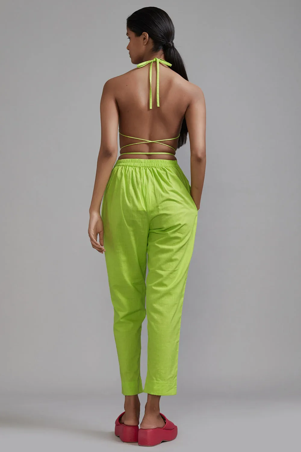 Neon Green Cotton Pants