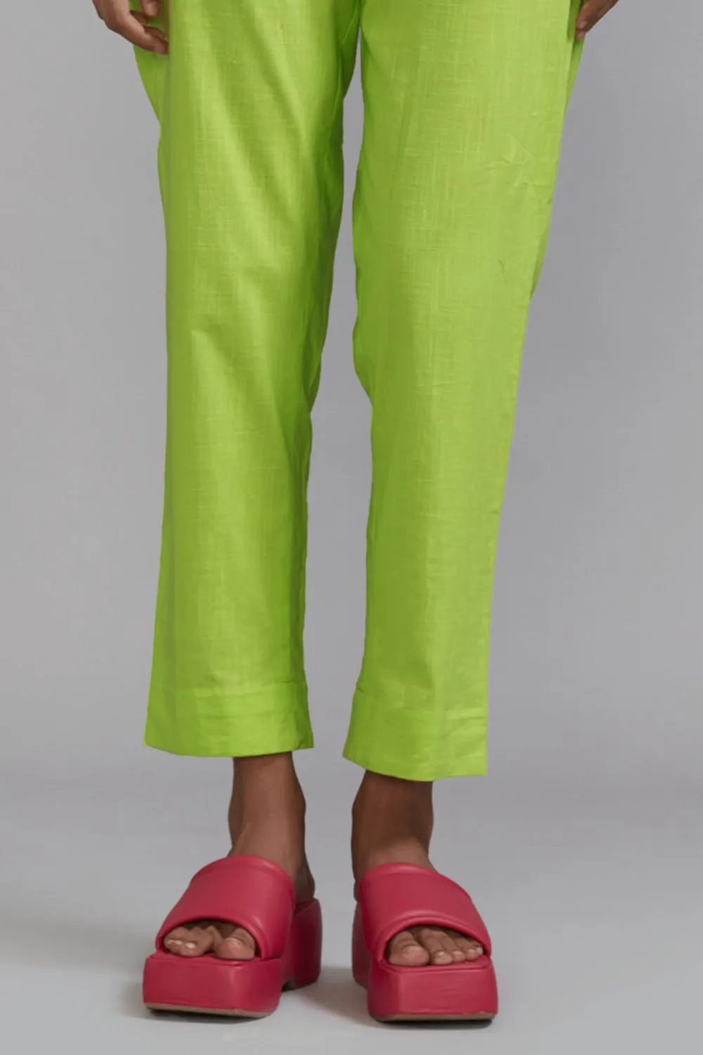 Neon Green Cotton Pants