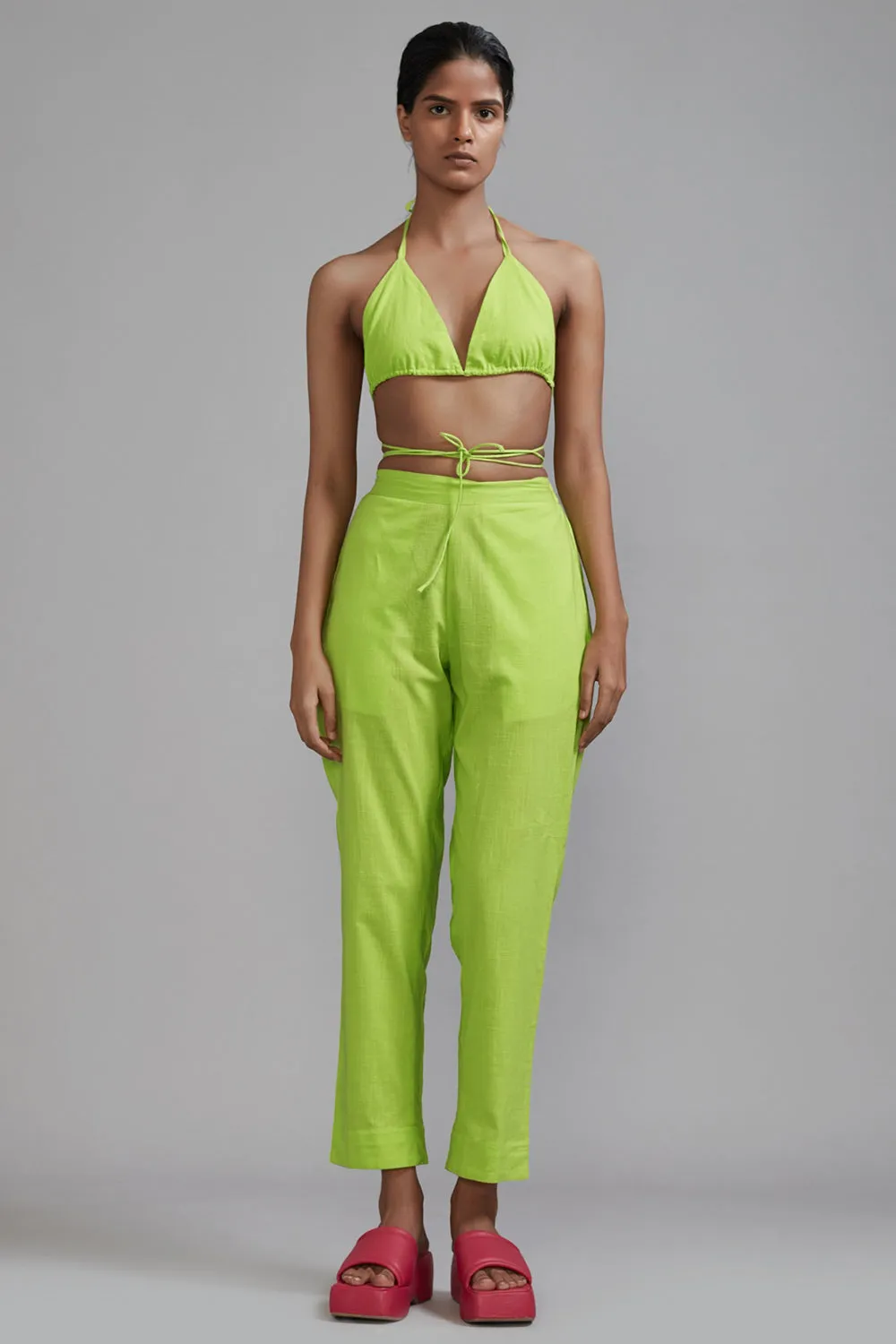 Neon Green Cotton Pants