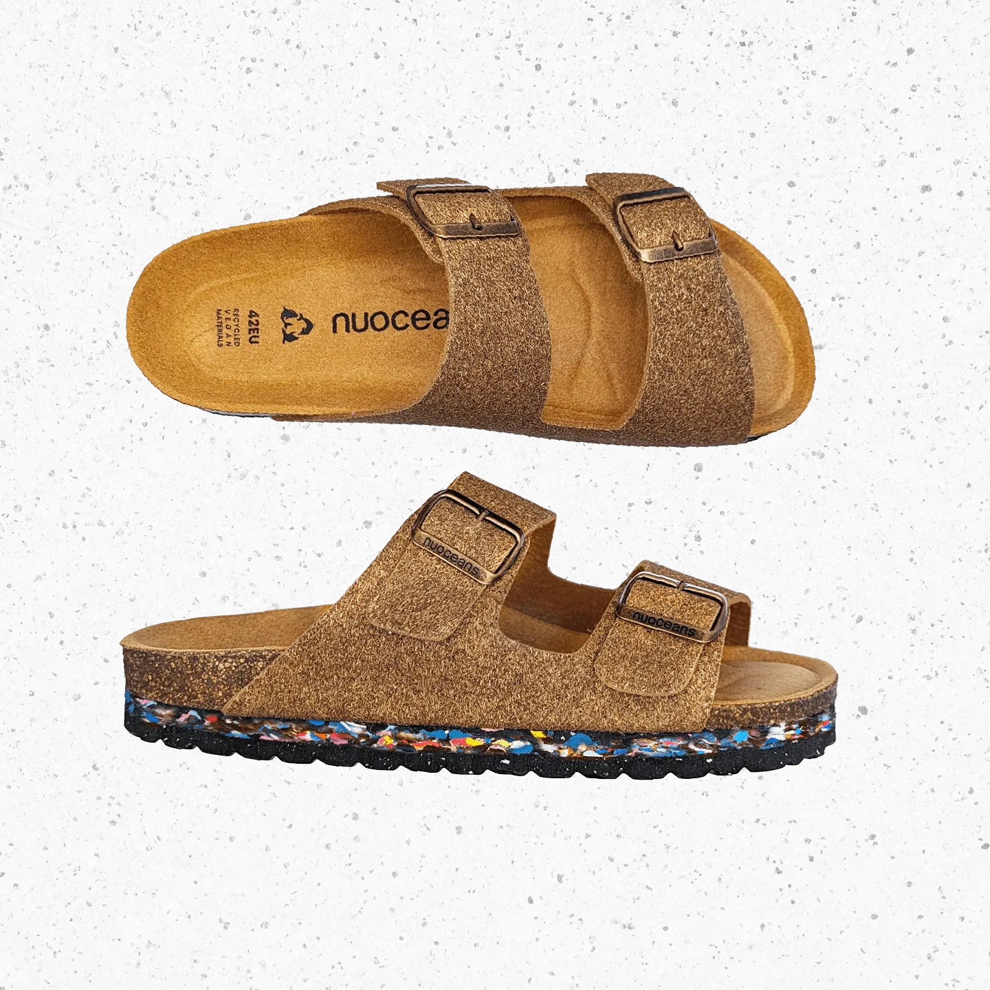 Nuo Palm Tree Fibre & Cork Buckled Sandals | Coco