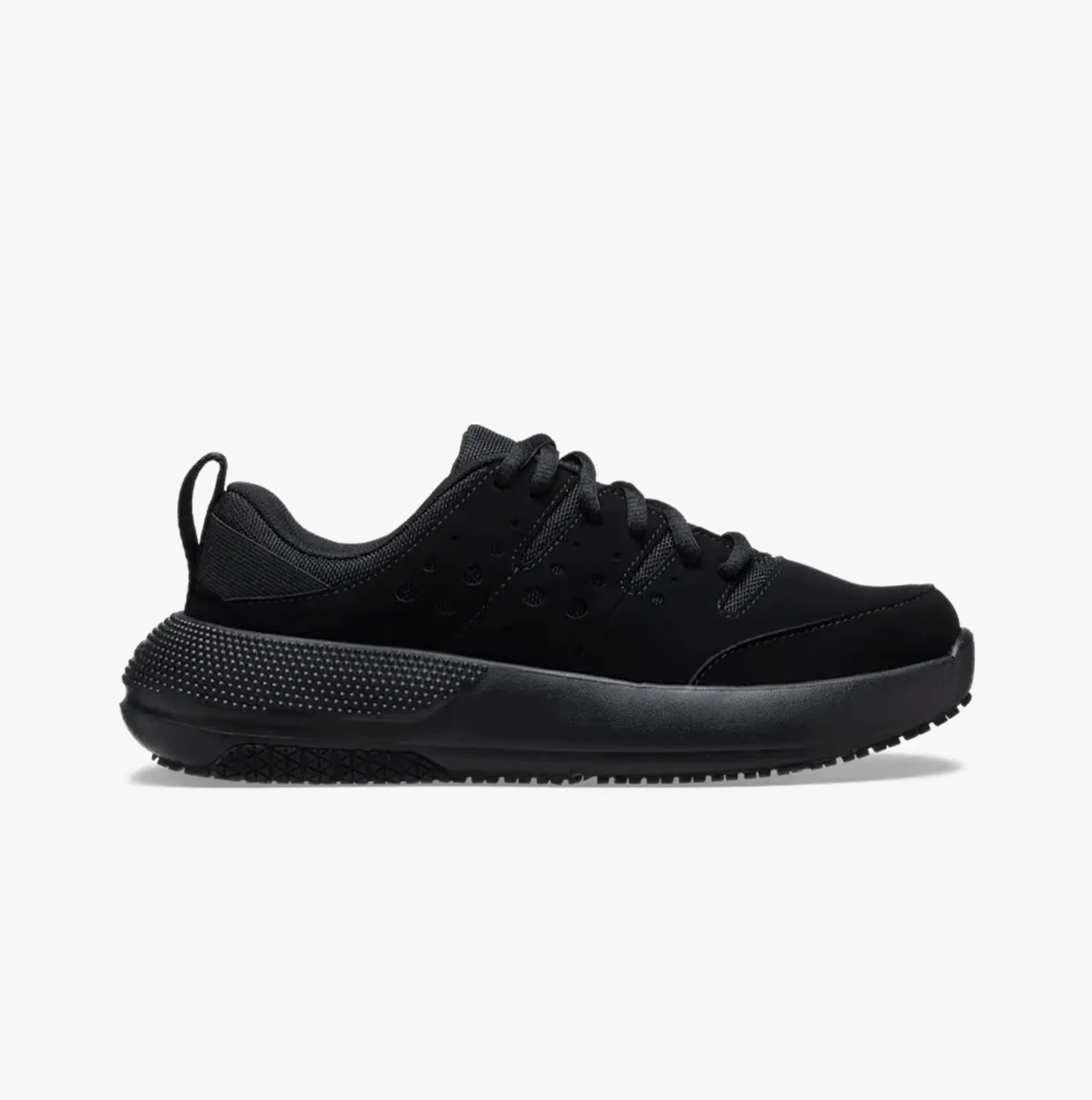 ON THE CLOCK Womens Work Trainers Triple Black