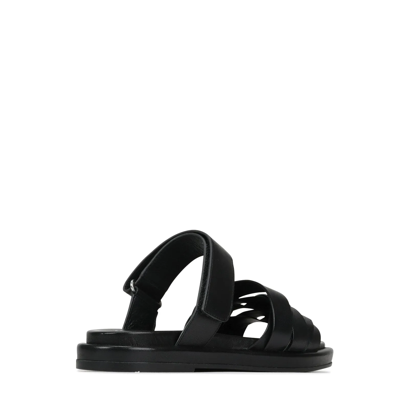 ORIANA LEATHER SLIDE SANDALS