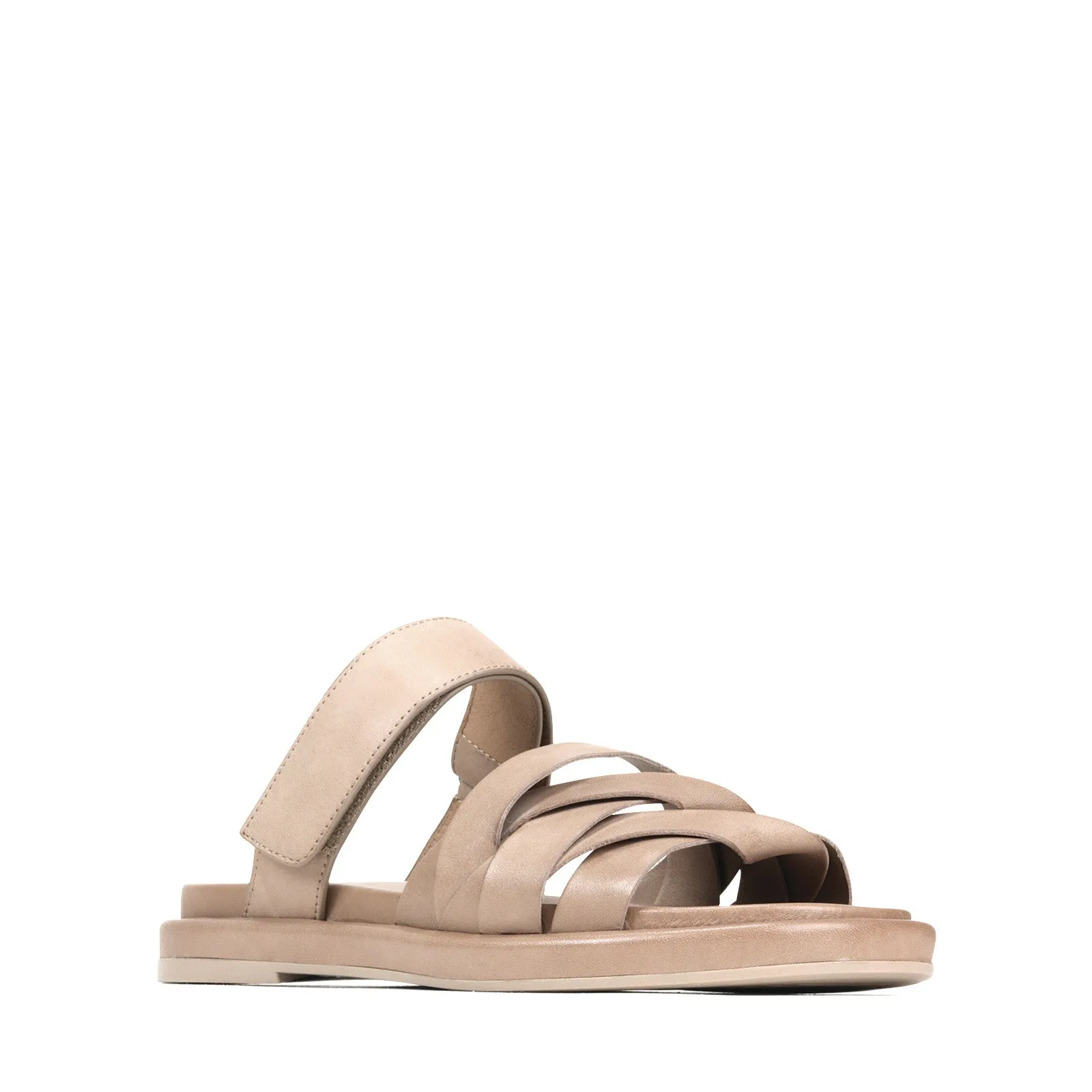 ORIANA LEATHER SLIDE SANDALS