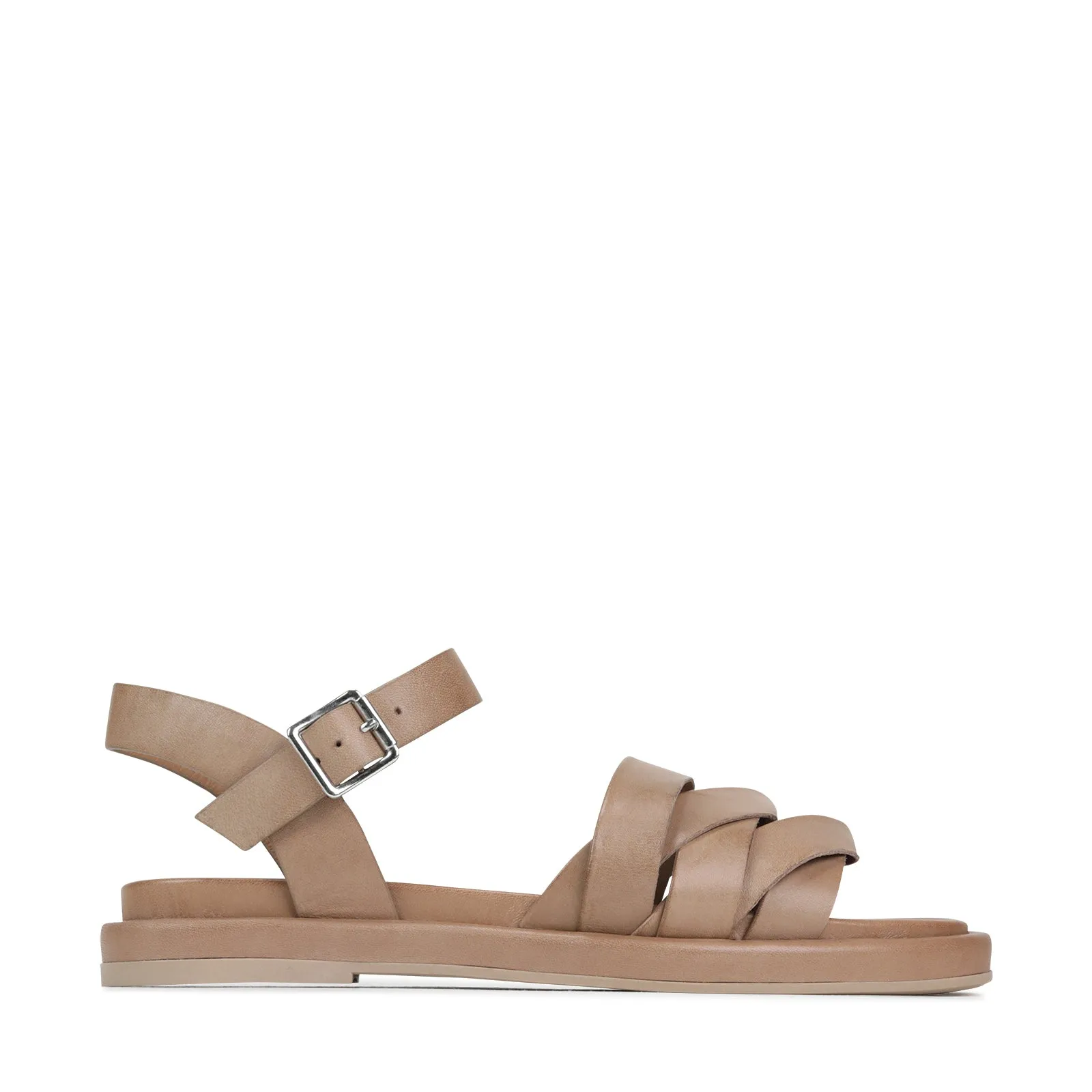 ORIGAMI LEATHER SLIDE SANDALS