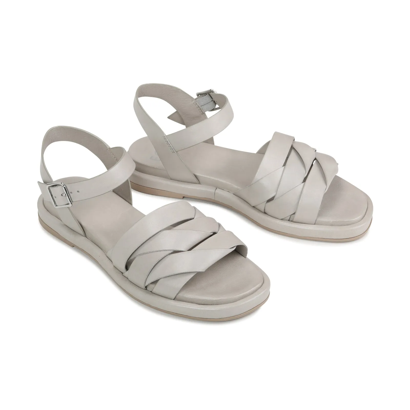 ORIGAMI LEATHER SLIDE SANDALS