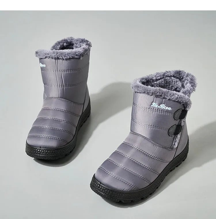 Owlkay Plush Thick Cold Resistant Snow Boots