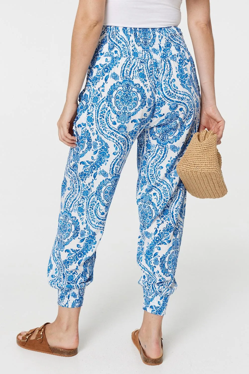 Paisley Print High Waist Harem Pants