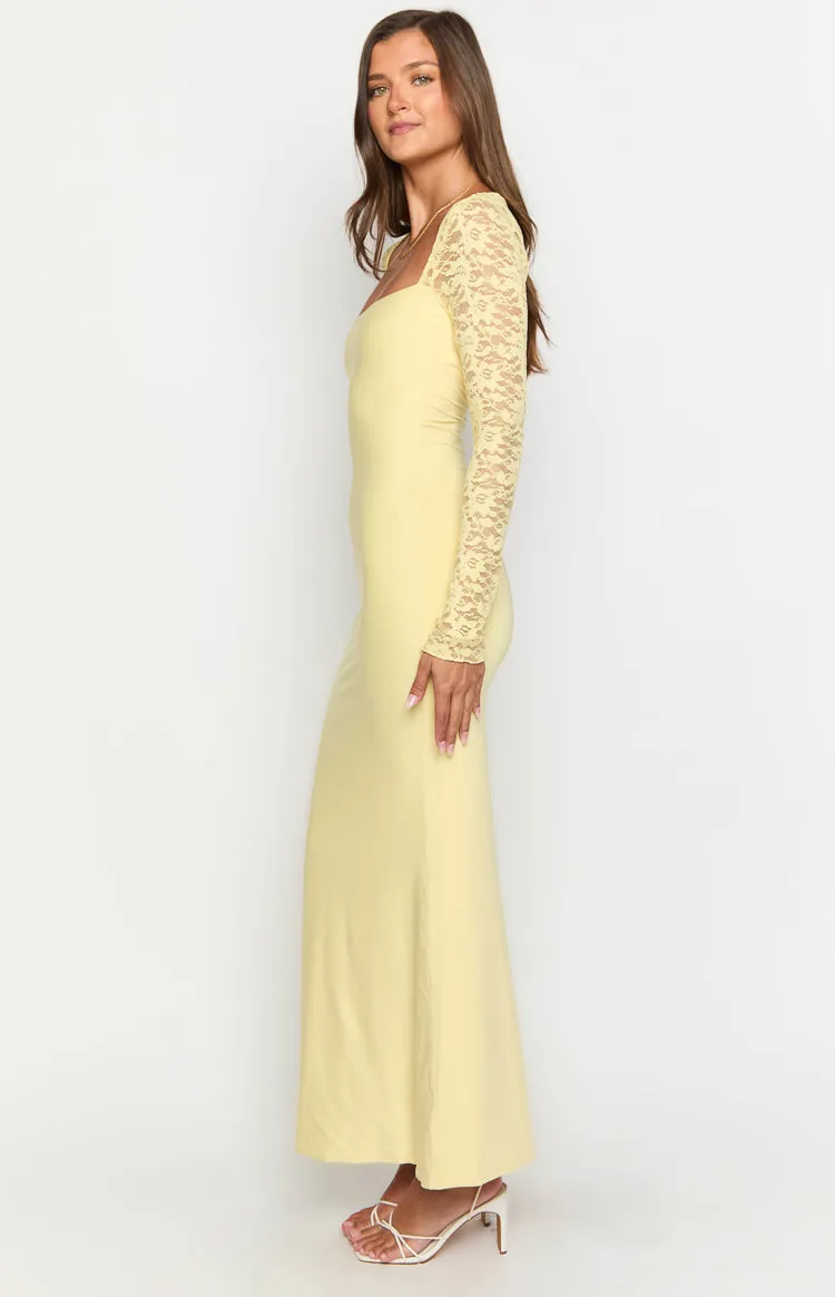 Paityn Yellow Lace Maxi Dress