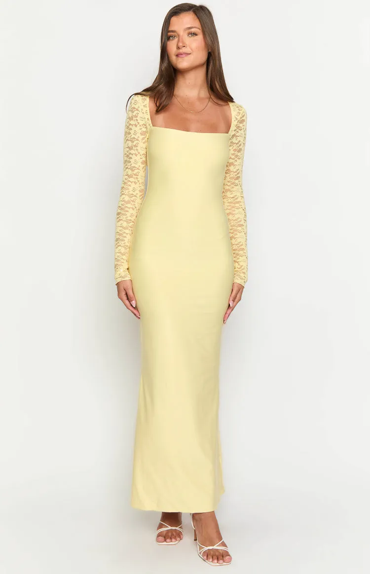 Paityn Yellow Lace Maxi Dress