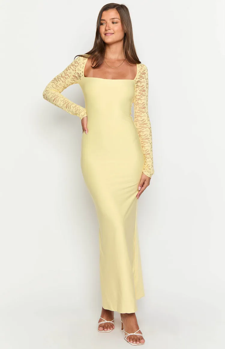 Paityn Yellow Lace Maxi Dress