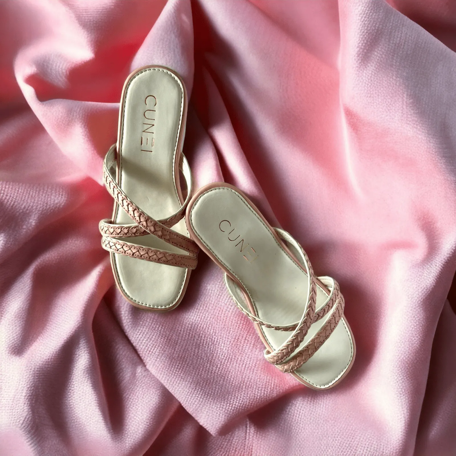 Pastel Pink and White Wedges